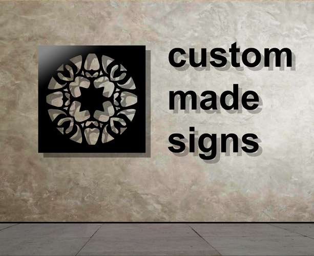 custom made laser cut metal signs