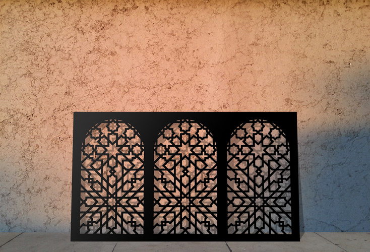 moroccan minaret laser cut screens and fretwork panels